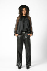 pantalone ecopelle dritto