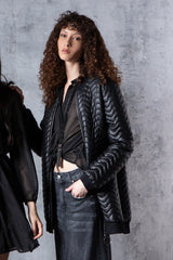 bomber ecopelle lavorata