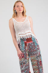 PANTALONE A PALAZZO IN FANTASIA ETNICA
