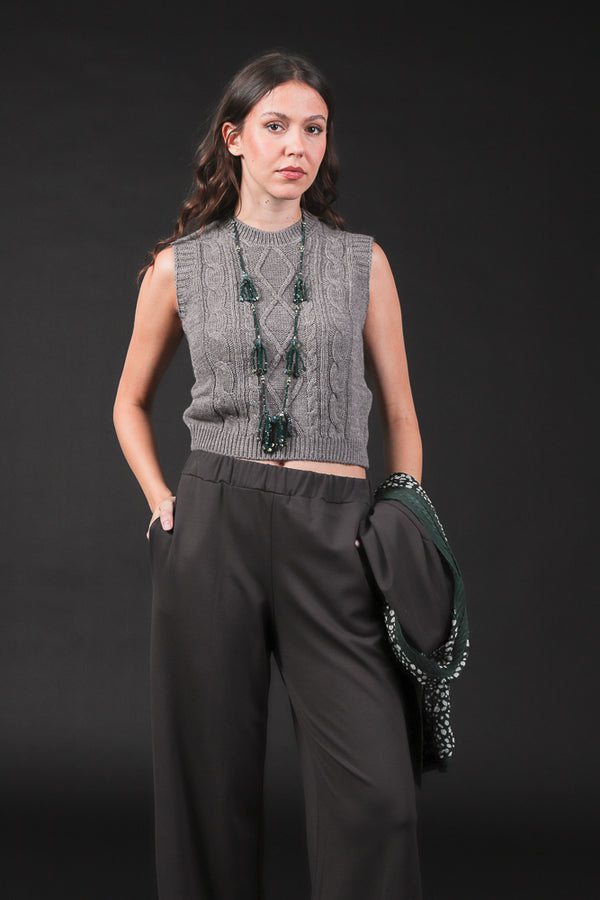 gilet treccia over