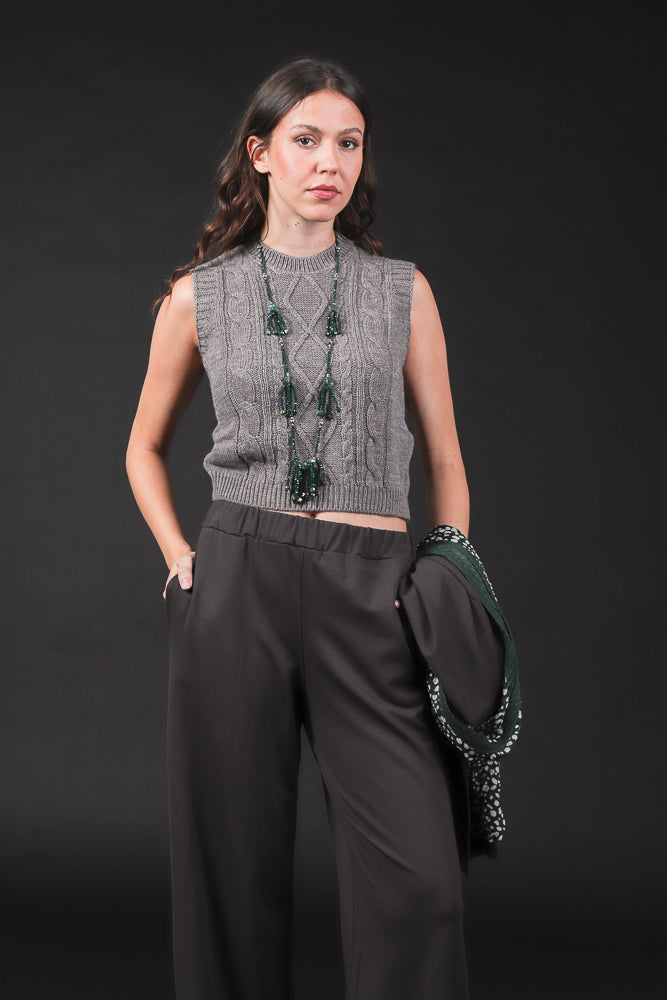 gilet treccia over