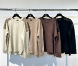 maglia over con paillettes spalle
