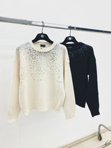 maglia paillettes girocollo