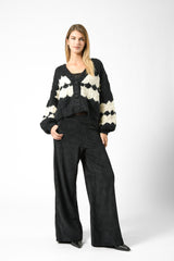 PANTALONE PALAZZO VELLUTO MILLE RIGHE