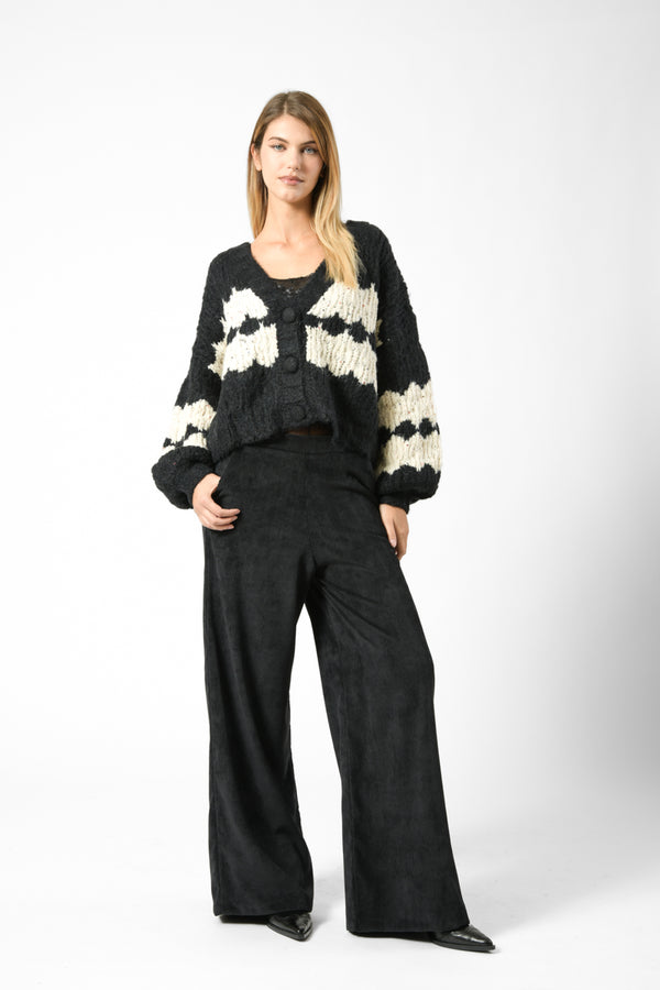 PANTALONE PALAZZO VELLUTO MILLE RIGHE