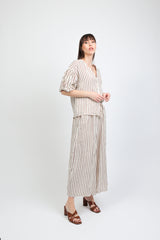 pantaloni rigati con coulisse