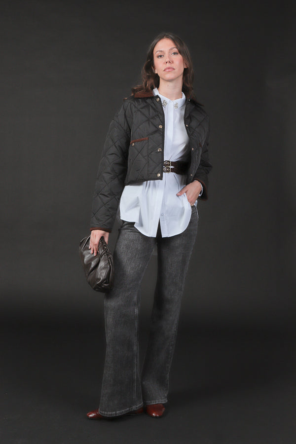 jeans palazzo nero martellato