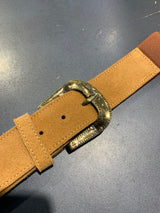 CINTURA PELLE SCAMOSCIATA FIBBIA LAVORATA