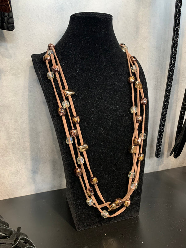 collana filo renna piu pietre