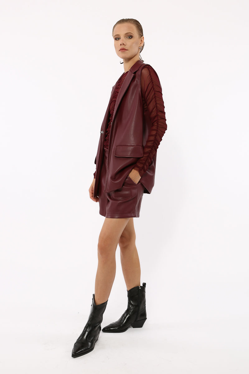 gilet a giacca ecopelle