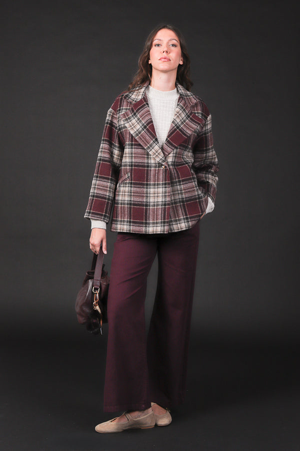 cappotto corto quadri