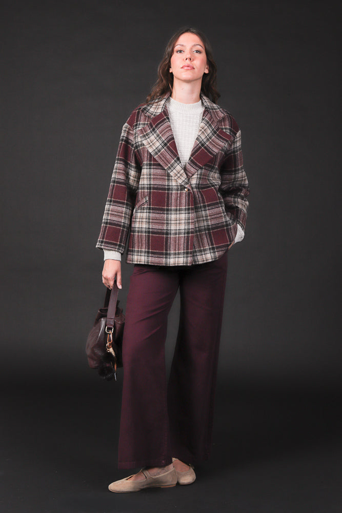 cappotto corto quadri