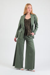 pantalone palazzo cotone sfrangiato