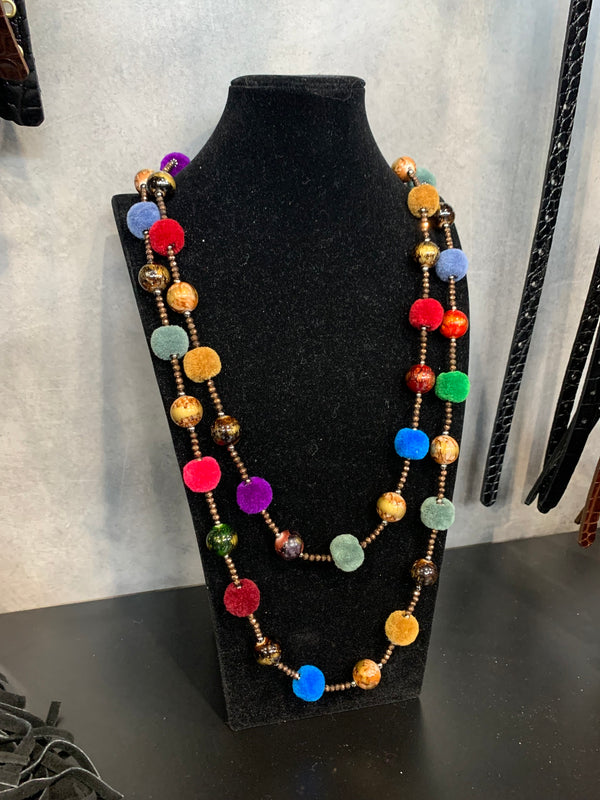 collana palline multicolor pelo