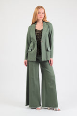 pantalone palazzo cotone sfrangiato