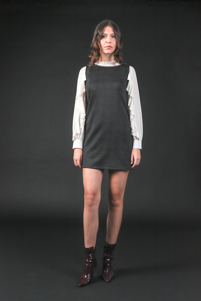 abito mini dress check