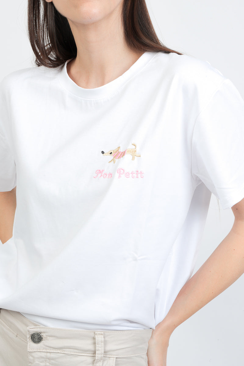 t-shirt ricamo small dog