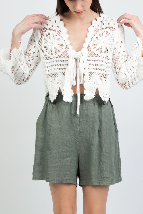 cardigan crop fiocco
