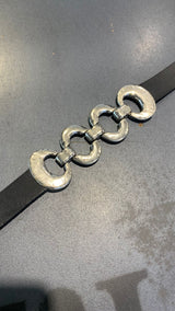 cintura in pelle piu elast con anelli davanti