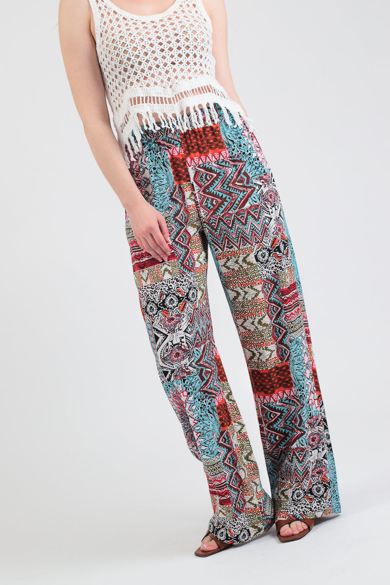 PANTALONE A PALAZZO IN FANTASIA ETNICA
