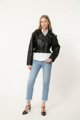 jeans con cristalli sfrangiato