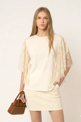 T-SHIRT PIZZO MANICHE