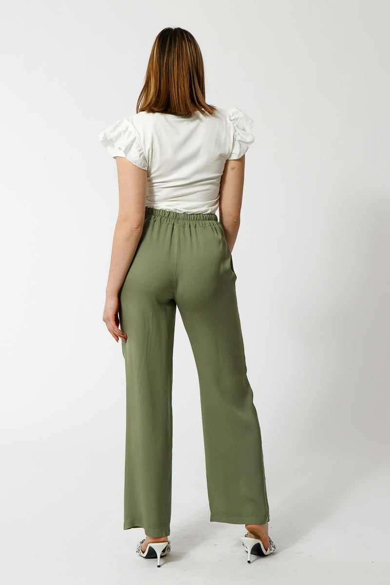 PANTALONE ELASTICO VITA CON TASCHE