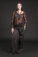 pantalone  palazzo jaquard check