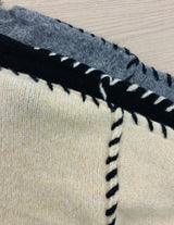 cardigan cuciture contrasto