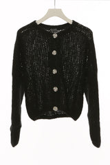 cardigan crop bottoni  gioiello