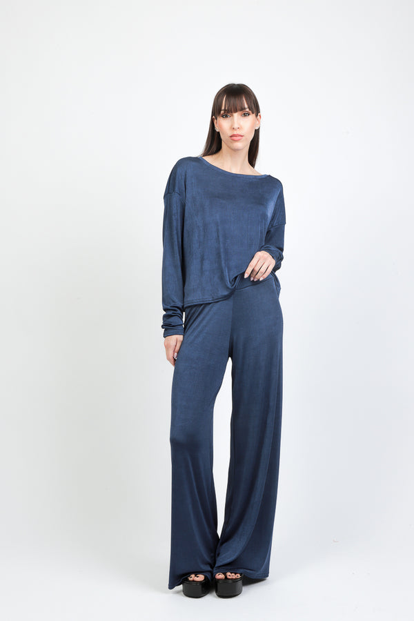 blusa tessuto fluido lucido