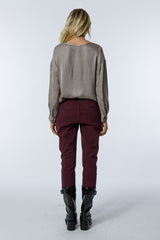 blusa manica lunga polso piega