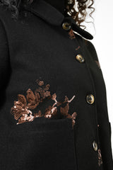 GIACCA PANNO CON RICAMI