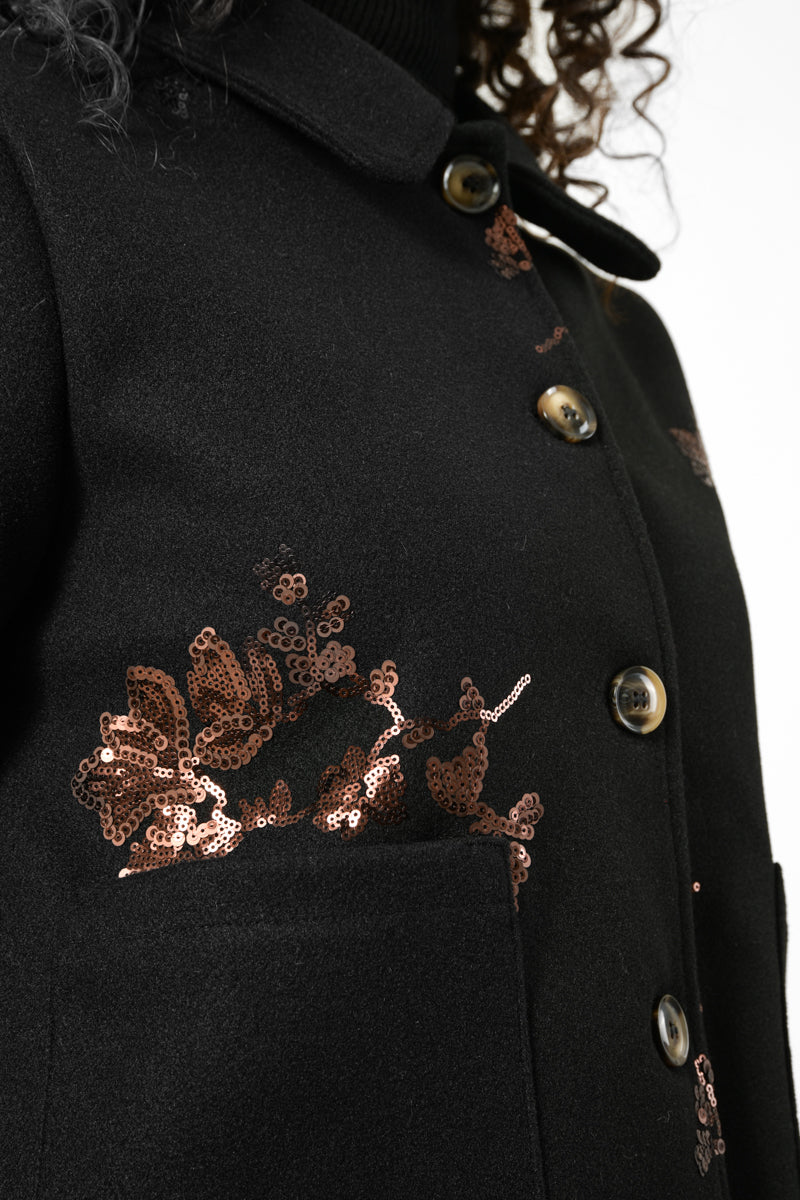 GIACCA PANNO CON RICAMI