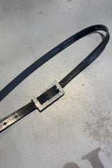 cintura in pelle piccola strass