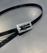 cintura in pelle piccola strass