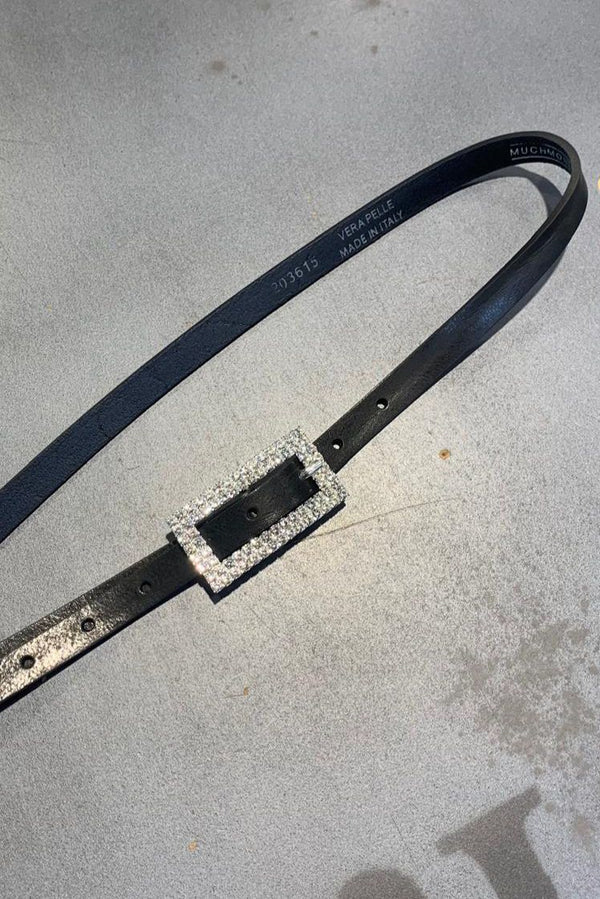 cintura in pelle piccola strass