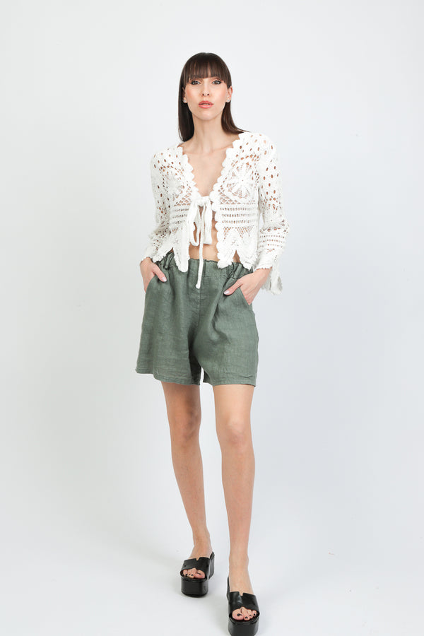 cardigan crop fiocco