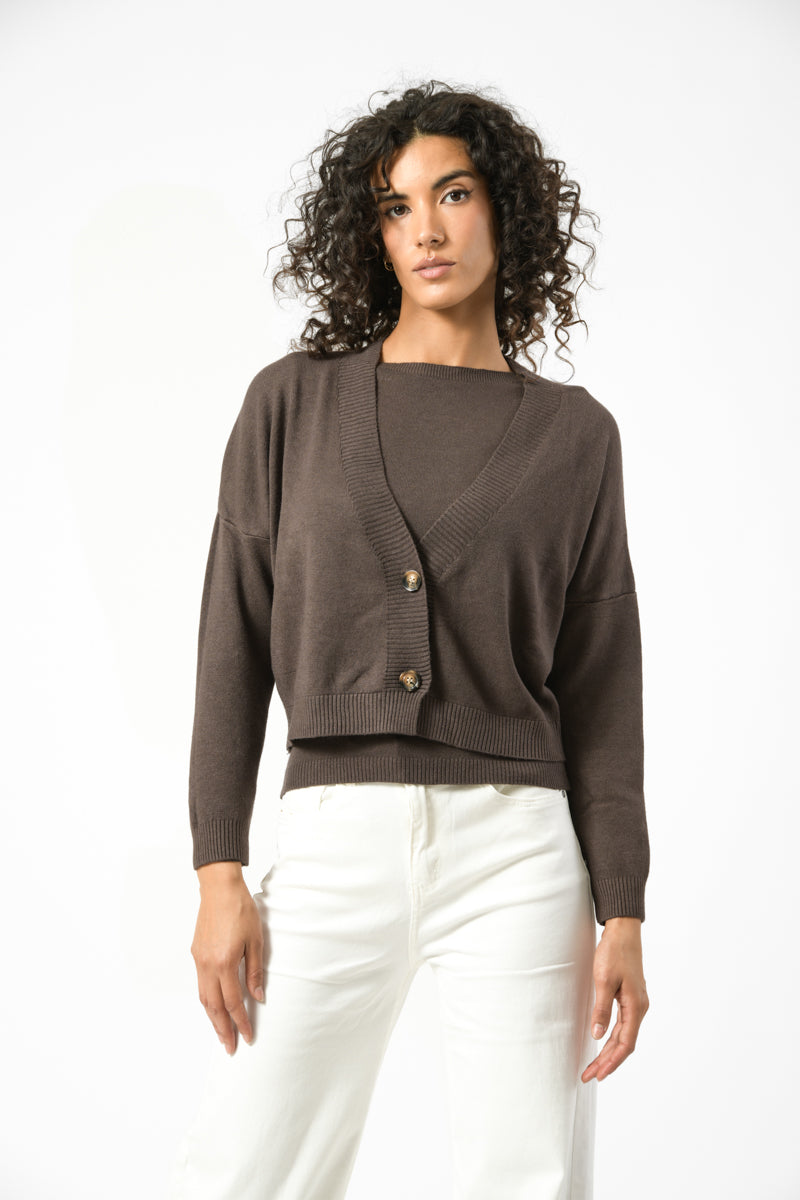 cardigan due bottoni