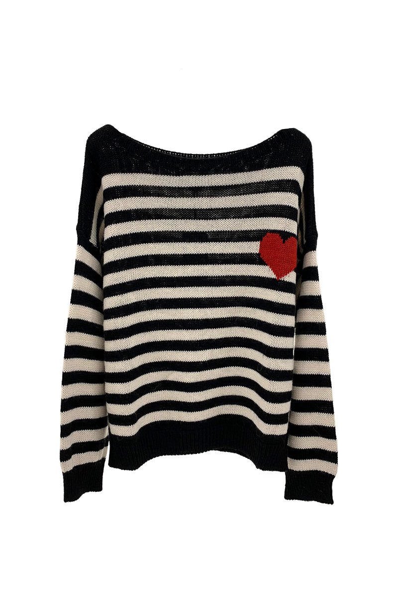 maglia righe e cuore