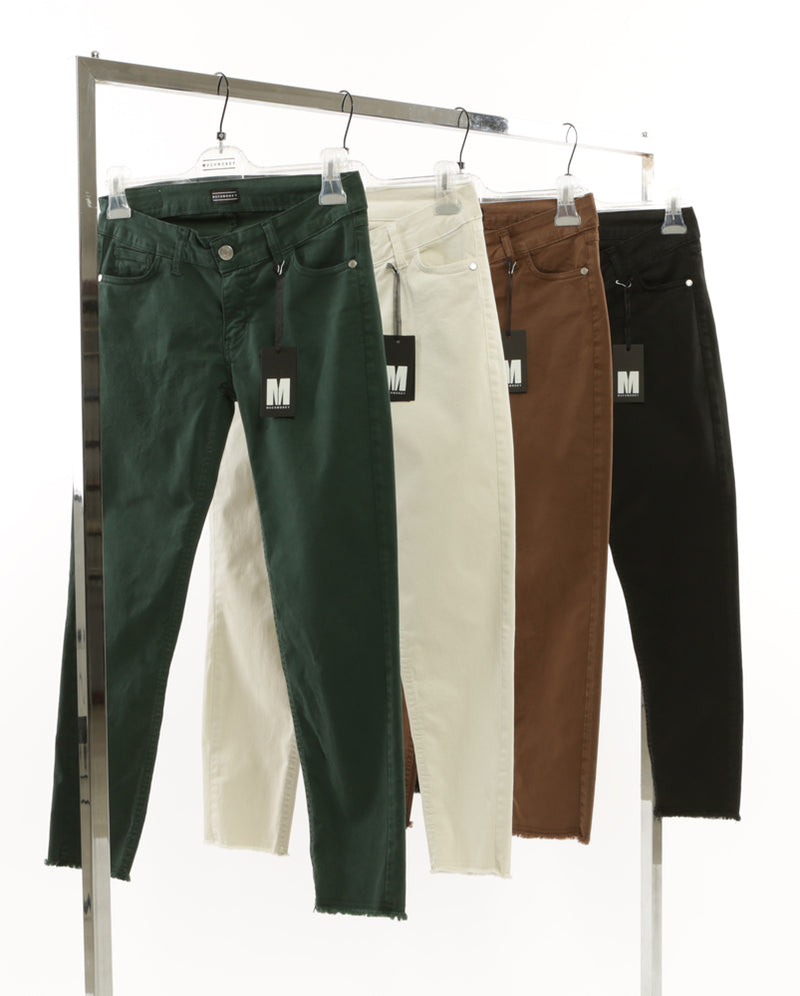 pantalone basic in  cotone elasticizzato