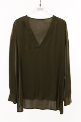 blusa manica lunga polso piega