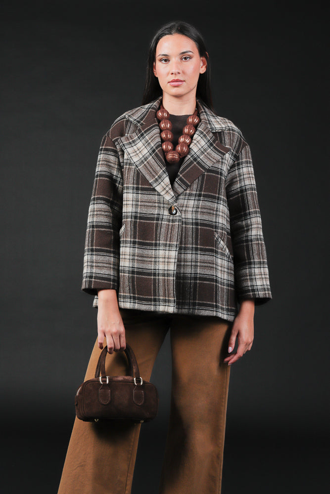 cappotto corto quadri