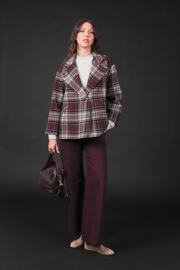 cappotto corto quadri