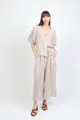 pantaloni rigati con coulisse