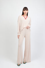 pantalone palazzo fluido lucido