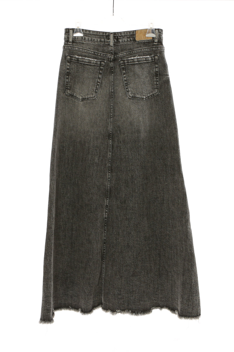 maxi gonnellone in denim nero
