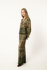 set pantalone viscosa stampata con camicia