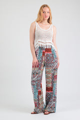 PANTALONE A PALAZZO IN FANTASIA ETNICA