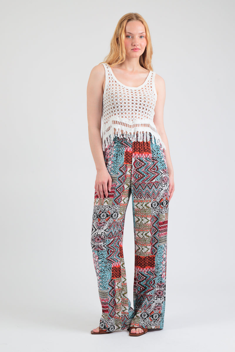 PANTALONE A PALAZZO IN FANTASIA ETNICA